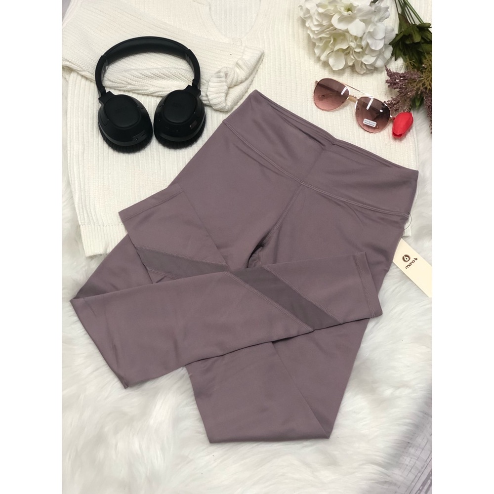 Mauve violet full-length athletic casual leggings - Picture 7 of 8